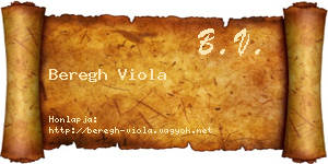 Beregh Viola névjegykártya